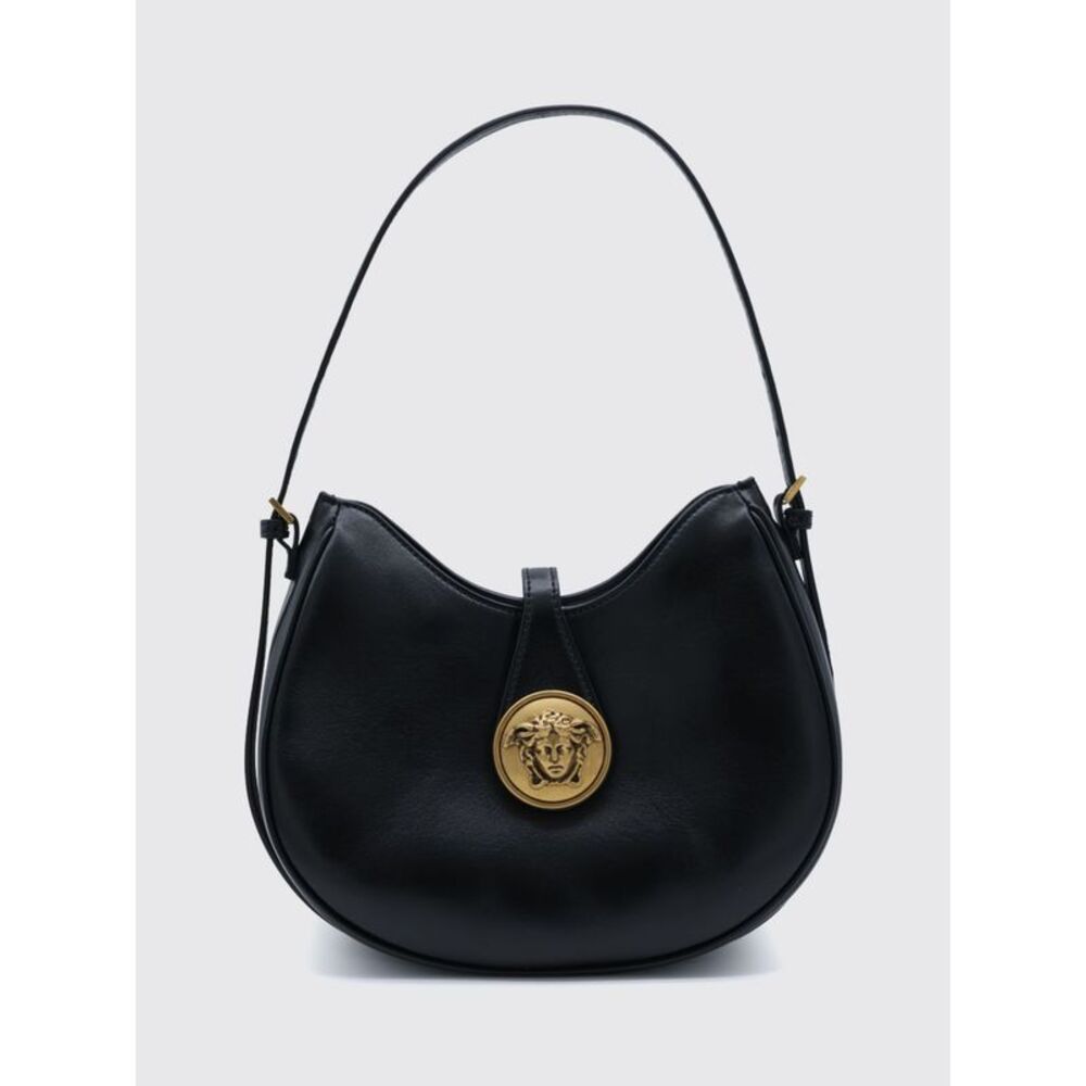 Versace Women Versace Embli¨Me Lambskin Leather Hobo Bag With Medusa Logo